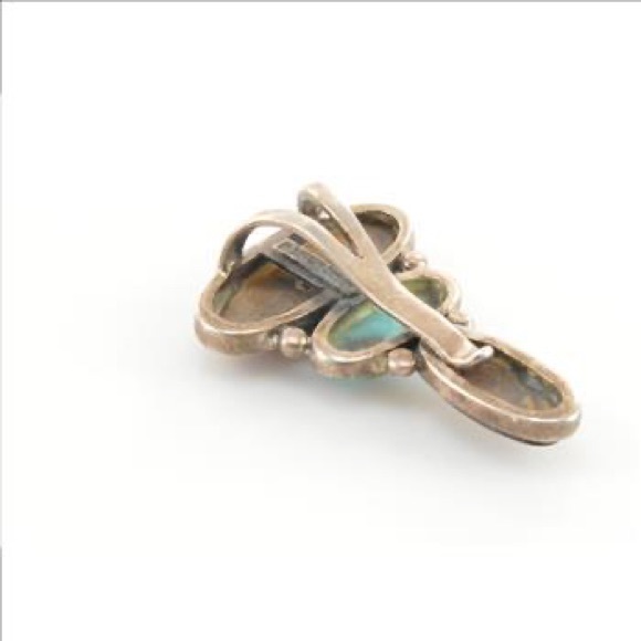 Oval Tiger Eye/Turquoise-32 x 22mm Sterling Pendant 5.6g Marked 925 - Picture 4 of 8